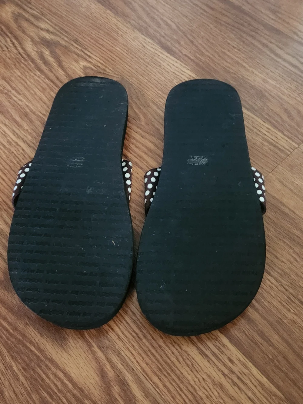 Yellow Box Polka Dot Thong Sandals in Brown and White - Picture 4 of 4